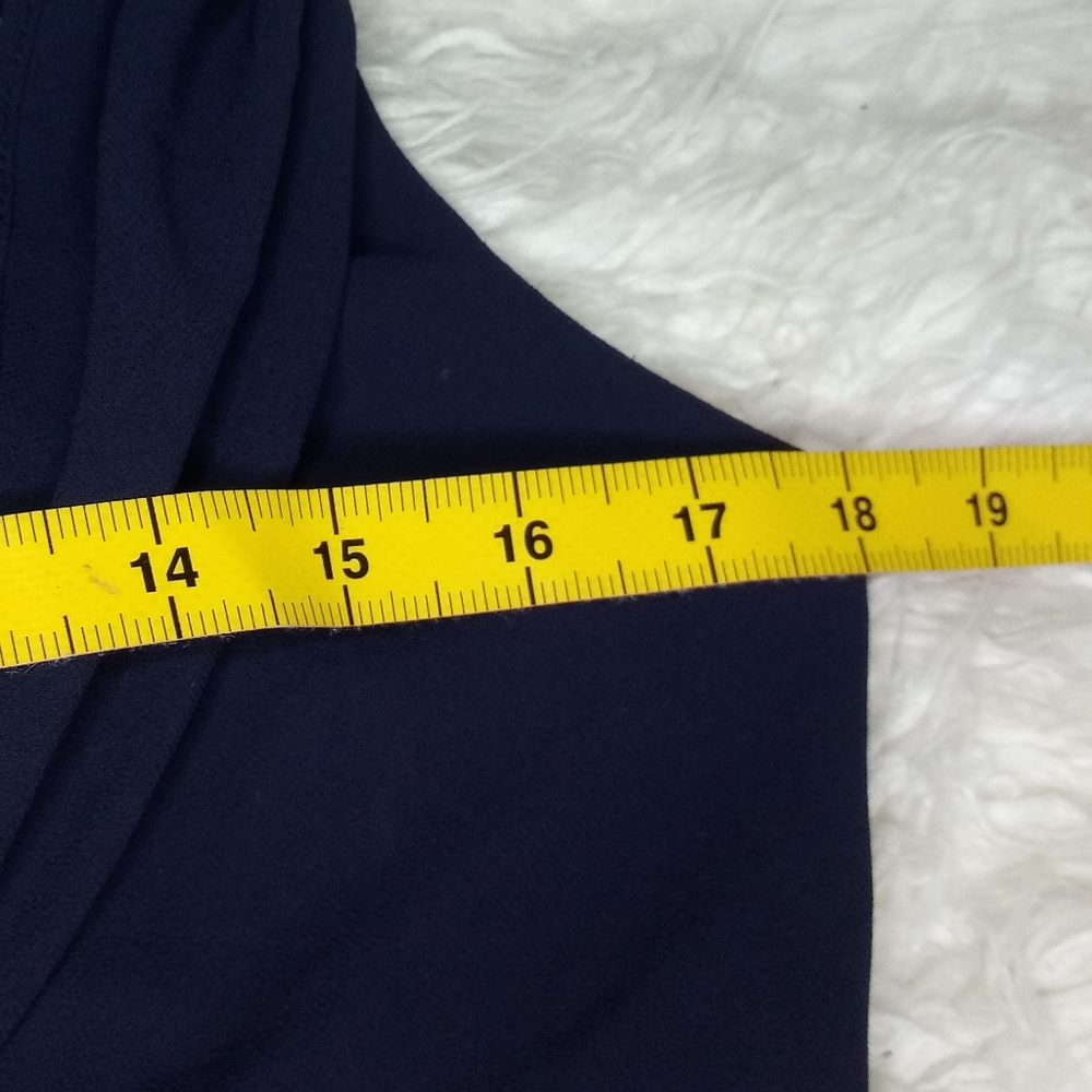 New Vince Camuto Navy Beaded Neckline Capelet Gown Size 6 - Picture 12 of 14